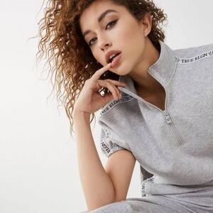 True Religion Gray Jogger With Short Sleeve Elastic Sleeve